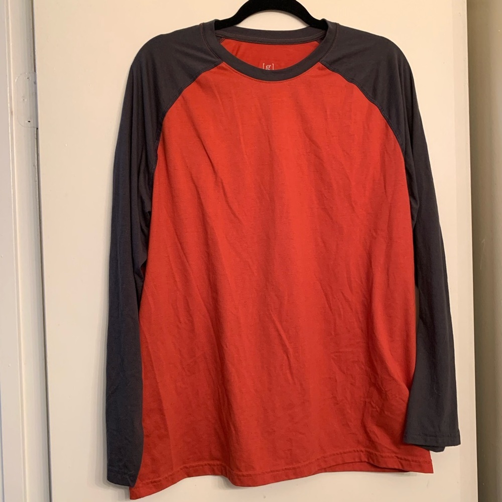 George Rustic Orange & Grey Raglan Tee L